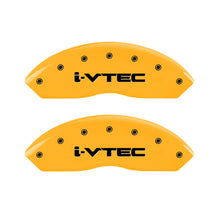 Load image into Gallery viewer, MGP 4 Caliper Covers Engraved F &amp; R I-Vtec Yellow Finish Black Char 2010 Honda Accord Crosstour