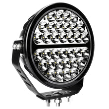 Load image into Gallery viewer, Go Rhino Xplor Blackout Series Round LED Sgl Driving Kit w/DRL (Surface/Thread Stud Mnt) 9in. - Blk