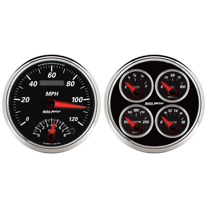 Autometer 5inch Kit Box - Tach Speedo Combo / Oil Pressure / Water Temp / Volt / Fuel Level - GTR Auto