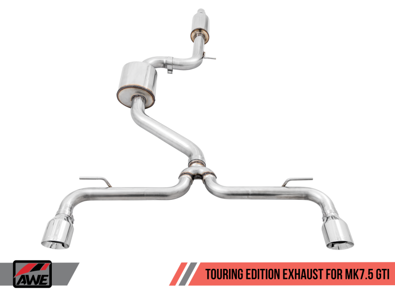 AWE Tuning Volkswagen GTI MK7.5 2.0T Touring Edition Exhaust w/Chrome Silver Tips 102mm - GTR Auto