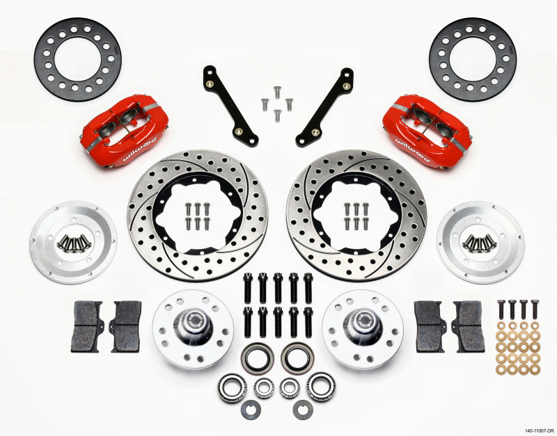 Wilwood Forged Dynalite Front Kit 11.00in Drilled Red 70-78 Camaro - GTR Auto