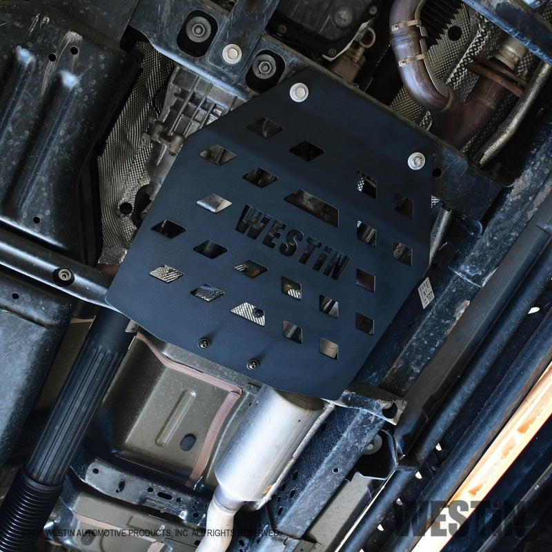 Westin/Snyper 18-21 Jeep Wrangler JL Transfer Case Skid Plate - Textured Black - GTR Auto
