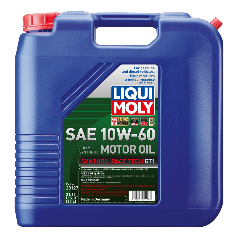 LIQUI MOLY 20L Synthoil Race Tech GT1 Motor Oil SAE 10W60 - GTR Auto