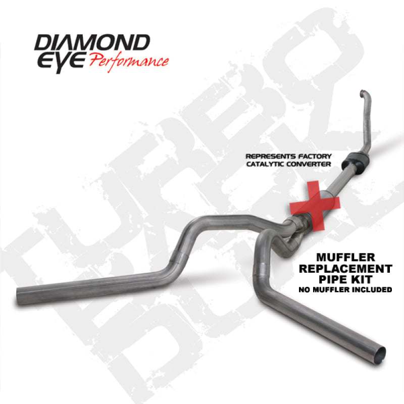 Diamond Eye KIT 4in TB MFLR RPLCMENT PIPE DUAL SS 94-97 5 7 3L F250/F350 PWRSTROKE NFS W CARB STDS - GTR Auto