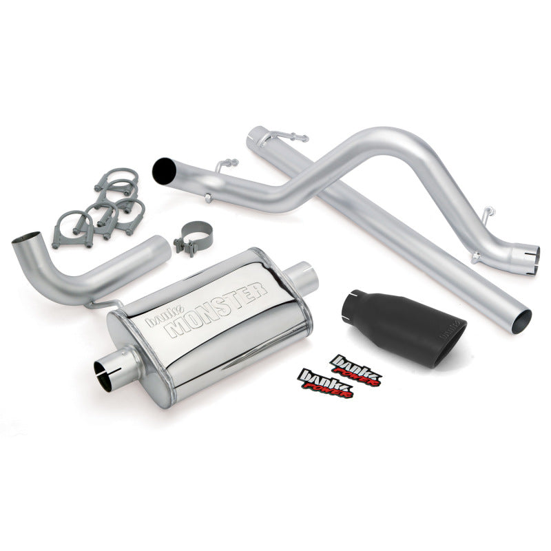 Banks Power 07-11 Jeep 3.8L Wrangler - 2dr Monster Exhaust System - SS Single Exhaust w/ Black Tip - GTR Auto
