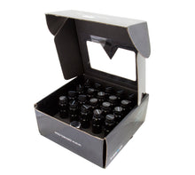Load image into Gallery viewer, NRG 700 Series M12 X 1.5 Steel Lug Nut w/Dust Cap Cover Set 21 Pc w/Locks &amp; Lock Socket - Black LN-LS700BK-21