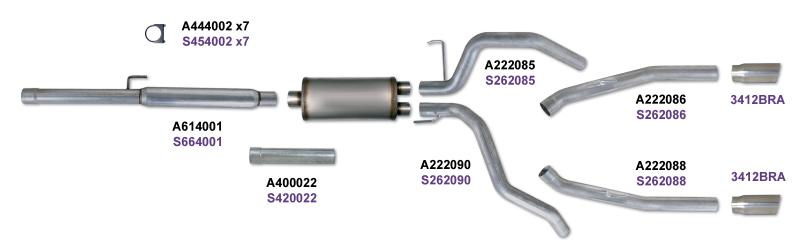 Diamond Eye KIT 3in Catback DUAL SS: DODGE 1500 2009-12 HEMI - GTR Auto