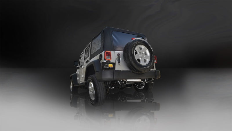 Corsa 2007-2011 Jeep Wrangler 3.8L/12-14 Wrangler 3.6L Polished Sport Axle-Back Exhaust - GTR Auto