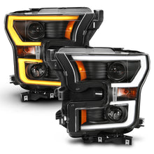 Load image into Gallery viewer, ANZO 2015-2017 Ford F-150 Projector Headlights w/ Plank Style Switchback Black w/ Amber - GTR Auto