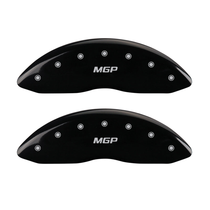 MGP 4 Caliper Covers Engraved Front & Rear MGP Black finish silver ch - GTR Auto
