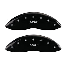 Load image into Gallery viewer, MGP 4 Caliper Covers Engraved Front &amp; Rear MGP Black finish silver ch - GTR Auto