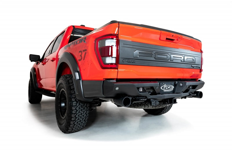 Addictive Desert Designs 2022+ Ford Raptor Stealth Fighter R Bumper w/ 2 Cube Lights - Hammer Black - GTR Auto