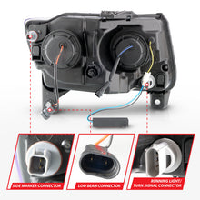 Load image into Gallery viewer, ANZO 11-13 Jeep Grand Cherokee (Factory Halogen Only) Projector Headlights w/Light Bar Swtchbk Black - GTR Auto