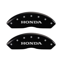 Load image into Gallery viewer, MGP 4 Caliper Covers Engraved Front Honda Engraved Rear H Logo Black finish silver ch - GTR Auto