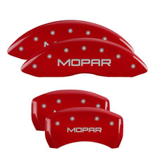 Load image into Gallery viewer, MGP 4 Caliper Covers Engraved Front &amp; Rear MOPAR Red finish silver ch - GTR Auto