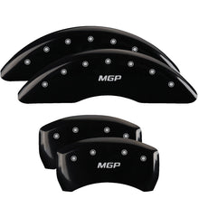 Load image into Gallery viewer, MGP 4 Caliper Covers Engraved Front &amp; Rear MGP Black Finish Silver Characters 2018 BMW 530i - GTR Auto