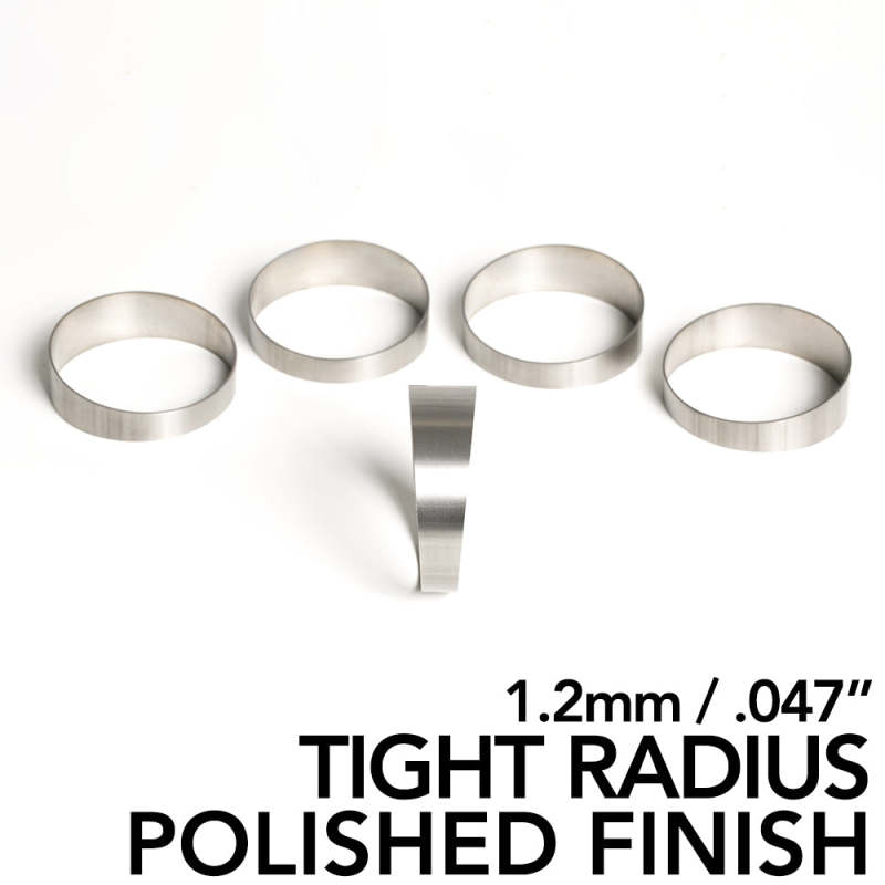 Ticon Industries 4in Pie Cut 1D Tight Radius 1.2mm/.047in (5 Pack) - POLISHED - GTR Auto