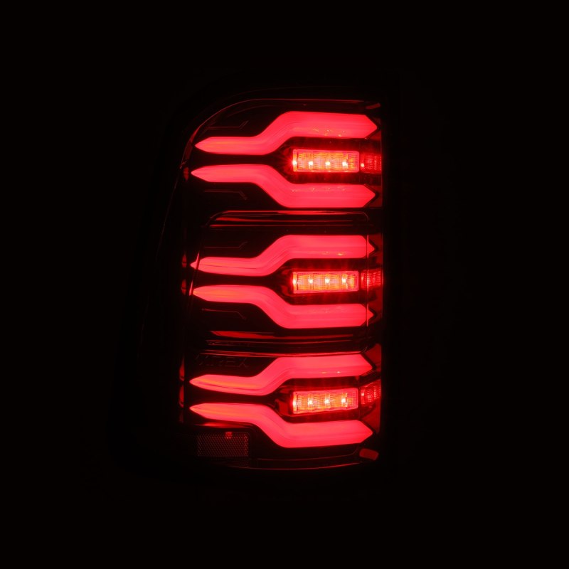 AlphaRex 19-21 Dodge Ram 1500 Luxx-Series LED Tail Lights Black/Red w/Activ Light/Seq Signal - GTR Auto