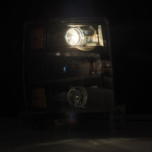 Load image into Gallery viewer, AlphaRex 14-15 Chevy 1500 PRO-Series Projector Headlights Black w/ Sequential Signal &amp;  DRL - GTR Auto