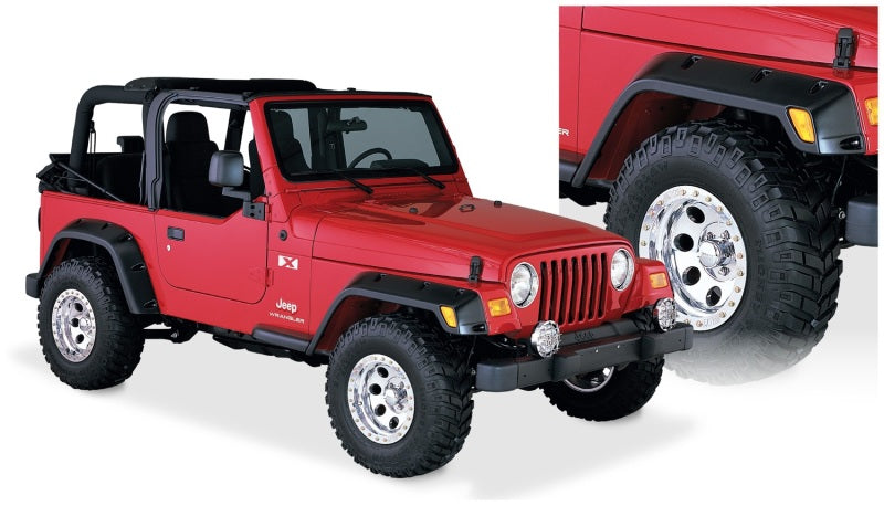 Bushwacker 97-06 Jeep TJ Pocket Style Flares 4pc - Black - GTR Auto