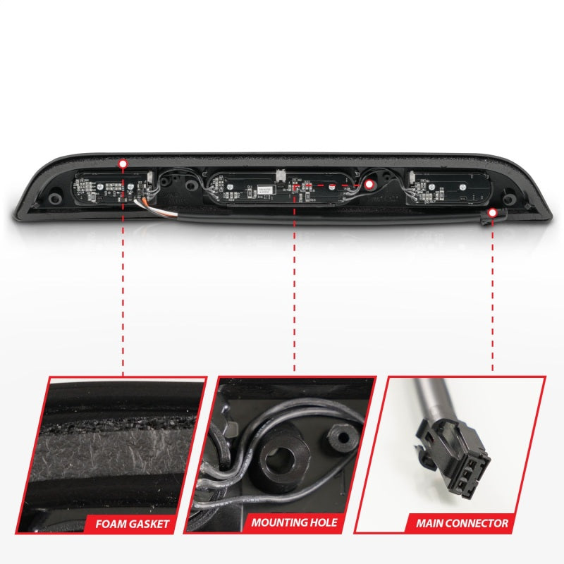 ANZO 15-20 Ford F-150 - F-450 LED Third Brake Light - Black Housing/Smoke Lens - GTR Auto