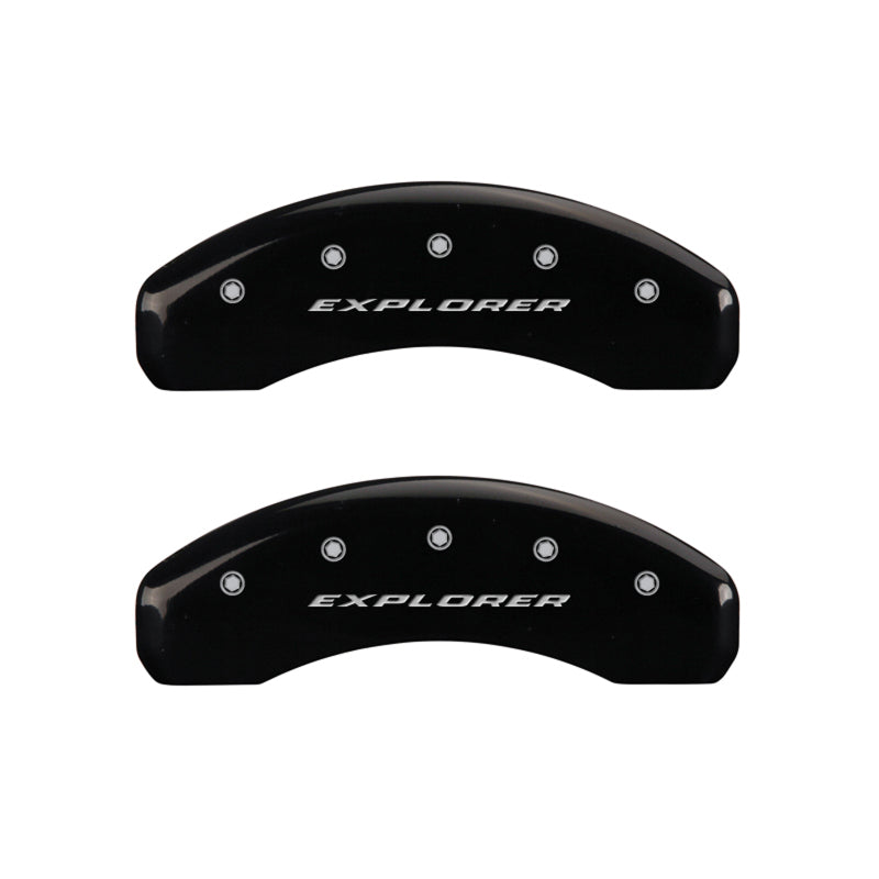 MGP 4 Caliper Covers Engraved Front & Rear Explorer Black finish silver ch - GTR Auto
