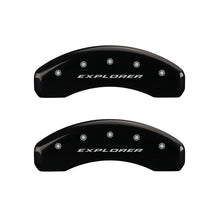 Load image into Gallery viewer, MGP 4 Caliper Covers Engraved Front &amp; Rear Explorer Black finish silver ch - GTR Auto