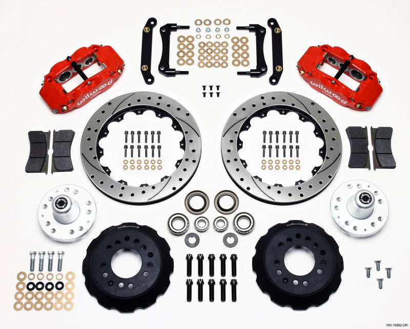 Wilwood Narrow Superlite 6R Front Hub Kit 12.88in Drill Red 79-81 Camaro - GTR Auto
