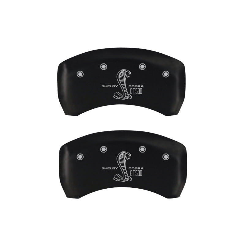 MGP Rear set 2 Caliper Covers Engraved Rear GT500 Shelby & Cobra Red finish silver ch - GTR Auto