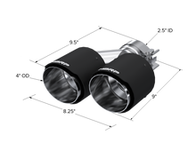 Load image into Gallery viewer, MBRP Universal Carbon Fiber Dual Tip 4in OD/2.5in Inlet PT5177CF