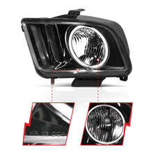Load image into Gallery viewer, ANZO 2005-2009 Ford Mustang Crystal Headlights w/ Halo Black (CCFL) - GTR Auto