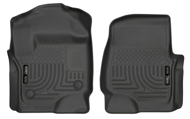 Husky Liners 2017 Ford Super Duty (Crew Cab / Super Cab) WeatherBeater Black Front Floor Liners - GTR Auto