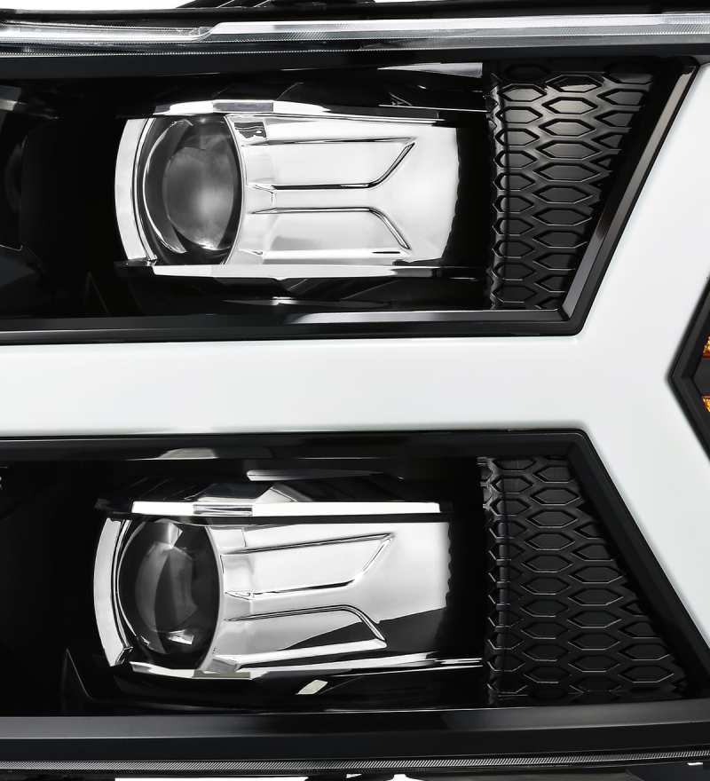 AlphaRex 07-13 Chevy 1500HD PRO-Series Proj Headlight Plank Style Gloss Blk w/Activ Light/Seq Signal - GTR Auto