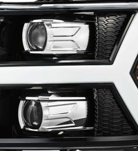 Load image into Gallery viewer, AlphaRex 07-13 Chevy 1500HD PRO-Series Proj Headlight Plank Style Gloss Blk w/Activ Light/Seq Signal - GTR Auto