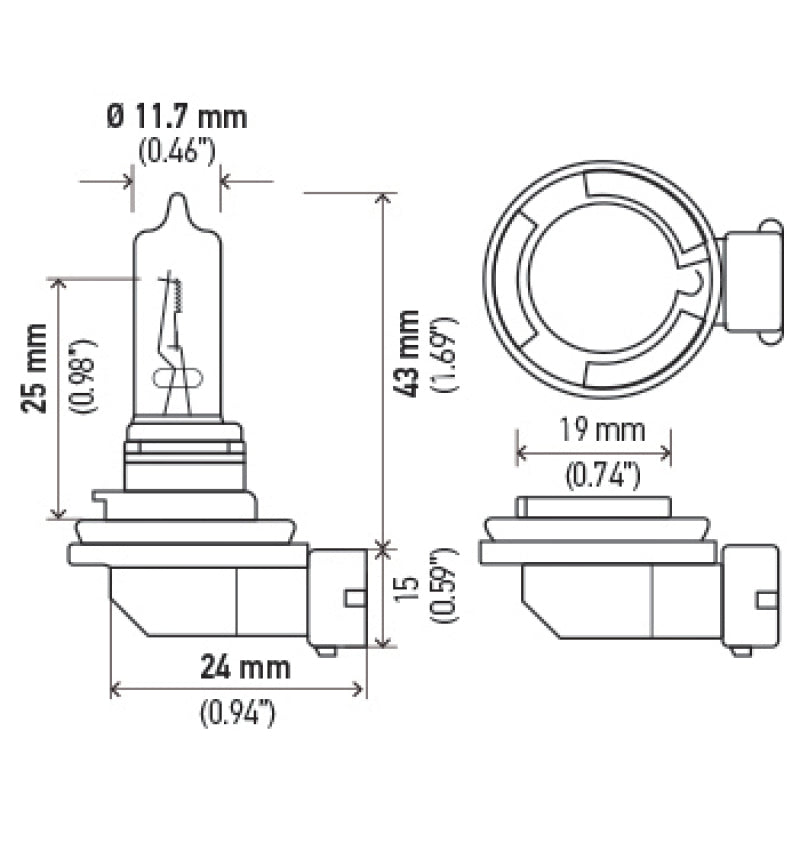 Hella Bulb H9 12V 65W XEN YLW - GTR Auto