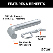 Load image into Gallery viewer, Curt 5/8in Hitch Pin (2in or 2-1/2in Receiver Zinc)