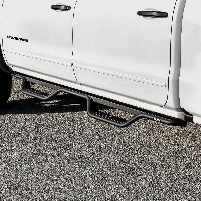 Westin 14-18 Chevrolet Silverado/GMC Sierra Crew Cab Outlaw Nerf Step Bars (Excl. Diesel) -Text. Blk - GTR Auto