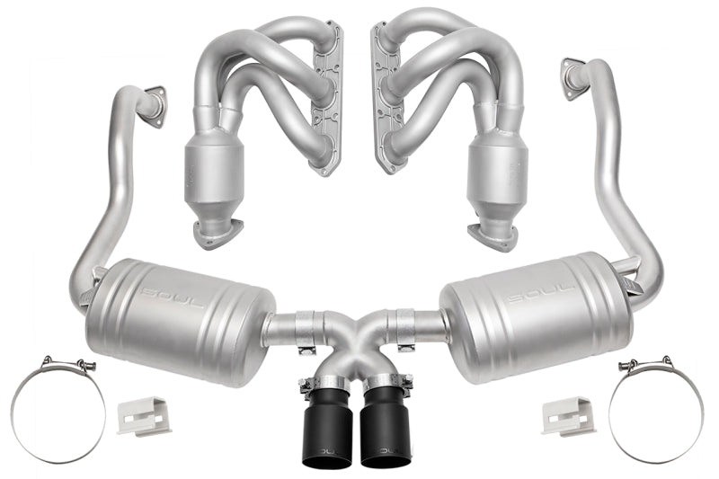 SOUL 00-04 Porsche 986 Boxster Street Exhaust Package - Straight Cut Satin Black Tips