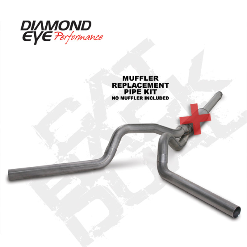 Diamond Eye KIT 4in Catback DUAL SS: 94-97 FORD 7.3L F250/F350 PWRSTROKE - GTR Auto