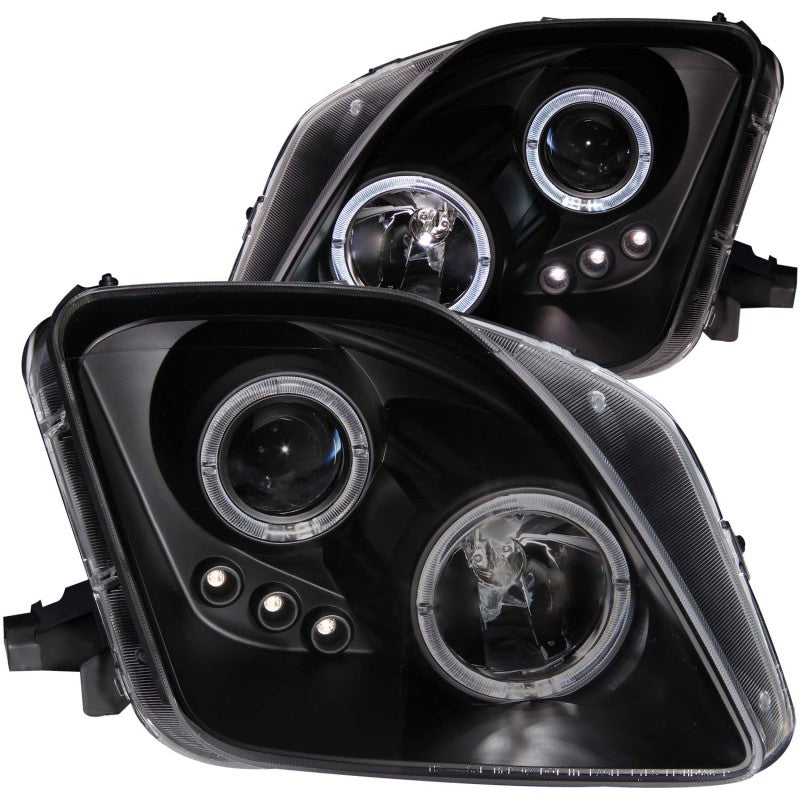 ANZO 1997-2001 Honda Prelude Projector Headlights w/ Halo Black w/ LED - GTR Auto