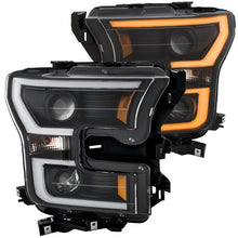 Load image into Gallery viewer, ANZO 2015-2017 Ford F-150 Projector Headlights w/ Plank Style Switchback Black w/ Amber - GTR Auto