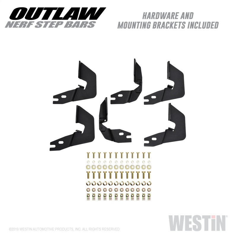 Westin 14-18 Chevrolet/GMC Silv/Seirra 1500 Double Cab Outlaw Nerf Step Bars - Textured Black - GTR Auto