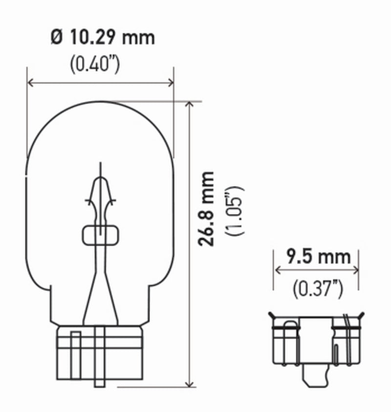 Hella Bulb 2821 12V 3W W21X95D T325 E1 (2) - GTR Auto