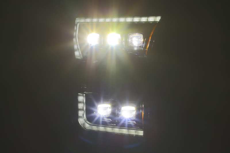 AlphaRex 17-20 Ford Raptor NOVA LED Proj Headlights Plank Style Alpha Black w/Activ Light/Seq Signal - GTR Auto