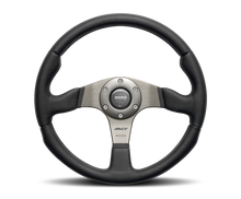 Load image into Gallery viewer, Momo Race Steering Wheel 350 mm - Black Leather/Anthracite Spokes (1st Version)