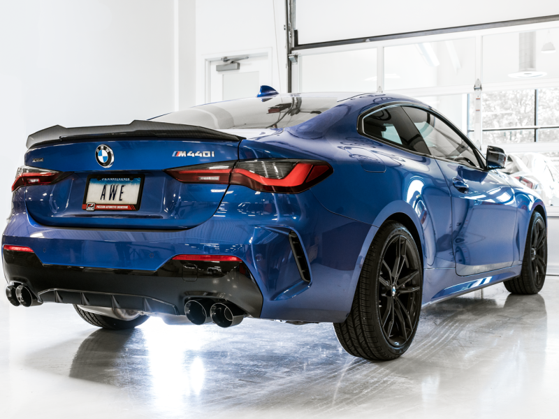 AWE Tuning 2019+ BMW M340i (G20) Non-Resonated Touring Edition Exhaust - Quad Diamond Black Tips - GTR Auto
