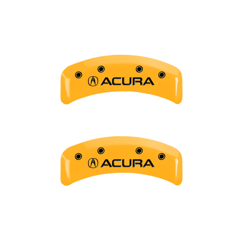 MGP 4 Caliper Covers Engraved Front & Rear Acura Yellow Finish Black Char 2001 Acura TL - GTR Auto