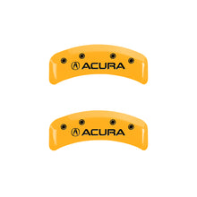 Load image into Gallery viewer, MGP 4 Caliper Covers Engraved Front &amp; Rear Acura Yellow Finish Black Char 2001 Acura TL - GTR Auto