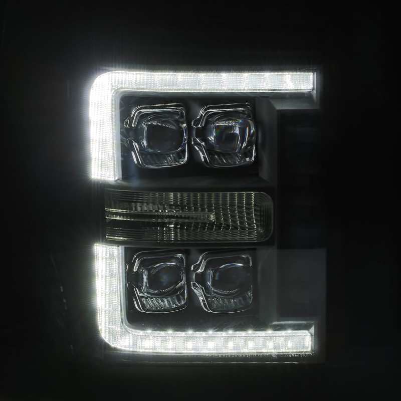 AlphaRex 11-16 Ford F-350 SD NOVA LED Proj Headlights Plank Style Alpha Blk w/Activ Light/Seq Signal - GTR Auto