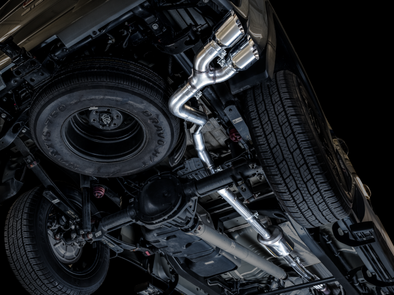 AWE Tuning 4th Gen GM 1500 5.3L 0FG Cat-Back Dual Side Exit (Flat Bumper) - Chrome Tips